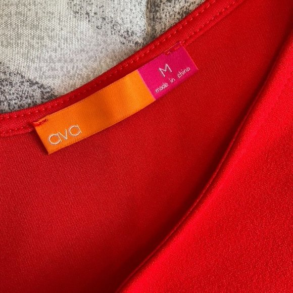 Ava Red Sheath Slip On Dress Size Medium NWT - Picture 8 of 10